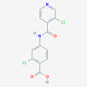 molecular formula C13H8Cl2N2O3 B7580157 2-Chloro-4-[(3-chloropyridine-4-carbonyl)amino]benzoic acid 