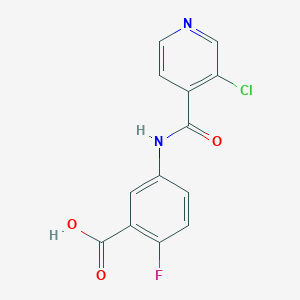molecular formula C13H8ClFN2O3 B7580159 5-[(3-Chloropyridine-4-carbonyl)amino]-2-fluorobenzoic acid 
