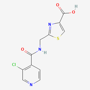 molecular formula C11H8ClN3O3S B7580163 2-[[(3-Chloropyridine-4-carbonyl)amino]methyl]-1,3-thiazole-4-carboxylic acid 