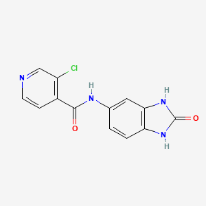 molecular formula C13H9ClN4O2 B7580170 3-chloro-N-(2-oxo-1,3-dihydrobenzimidazol-5-yl)pyridine-4-carboxamide 