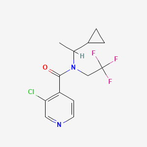 molecular formula C13H14ClF3N2O B7580176 3-chloro-N-(1-cyclopropylethyl)-N-(2,2,2-trifluoroethyl)pyridine-4-carboxamide 