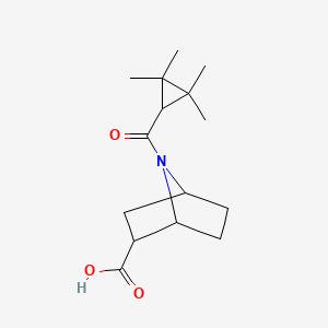 molecular formula C15H23NO3 B7580187 7-(2,2,3,3-Tetramethylcyclopropanecarbonyl)-7-azabicyclo[2.2.1]heptane-2-carboxylic acid 
