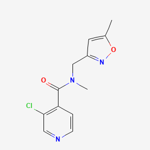 molecular formula C12H12ClN3O2 B7580192 3-chloro-N-methyl-N-[(5-methyl-1,2-oxazol-3-yl)methyl]pyridine-4-carboxamide 