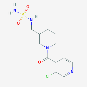 molecular formula C12H17ClN4O3S B7580196 3-Chloro-4-[3-[(sulfamoylamino)methyl]piperidine-1-carbonyl]pyridine 