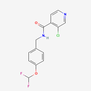 molecular formula C14H11ClF2N2O2 B7580204 3-chloro-N-[[4-(difluoromethoxy)phenyl]methyl]pyridine-4-carboxamide 