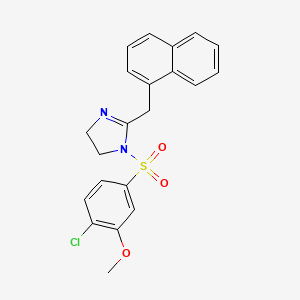 molecular formula C21H19ClN2O3S B7580238 1-(4-Chloro-3-methoxyphenyl)sulfonyl-2-(naphthalen-1-ylmethyl)-4,5-dihydroimidazole 
