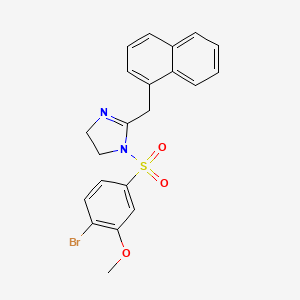 molecular formula C21H19BrN2O3S B7580242 1-(4-Bromo-3-methoxyphenyl)sulfonyl-2-(naphthalen-1-ylmethyl)-4,5-dihydroimidazole 