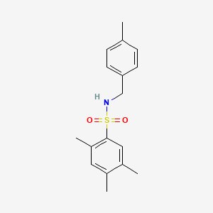 molecular formula C17H21NO2S B7580243 2,4,5-trimethyl-N-(4-methylbenzyl)benzenesulfonamide 