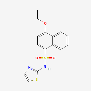 molecular formula C15H14N2O3S2 B7580248 4-ethoxy-N-(1,3-thiazol-2-yl)-1-naphthalenesulfonamide 