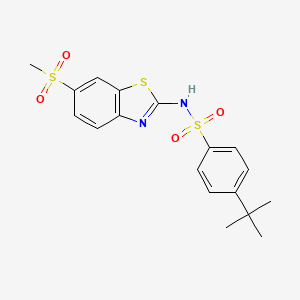 molecular formula C18H20N2O4S3 B7580257 4-tert-butyl-N-[6-(methylsulfonyl)-1,3-benzothiazol-2-yl]benzenesulfonamide 