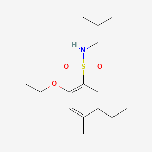 molecular formula C16H27NO3S B7580279 2-ethoxy-N-isobutyl-5-isopropyl-4-methylbenzenesulfonamide 