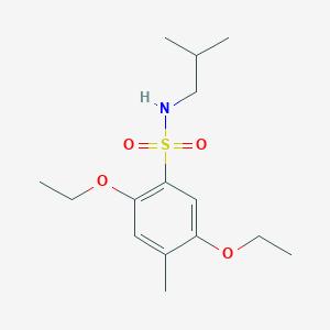 molecular formula C15H25NO4S B7580283 2,5-diethoxy-4-methyl-N-(2-methylpropyl)benzene-1-sulfonamide 