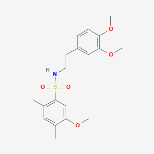 molecular formula C19H25NO5S B7580286 N-[2-(3,4-dimethoxyphenyl)ethyl]-5-methoxy-2,4-dimethylbenzenesulfonamide 