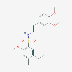 molecular formula C21H29NO5S B7580289 N-[2-(3,4-dimethoxyphenyl)ethyl]-2-methoxy-4-methyl-5-propan-2-ylbenzenesulfonamide 