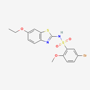 molecular formula C16H15BrN2O4S2 B7580292 5-bromo-N-(6-ethoxy-1,3-benzothiazol-2-yl)-2-methoxybenzenesulfonamide 