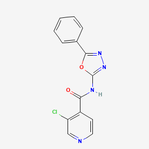 3-chloro-N-(5-phenyl-1,3,4-oxadiazol-2-yl)pyridine-4-carboxamide
