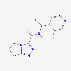 molecular formula C13H14ClN5O B7580324 3-chloro-N-[1-(6,7-dihydro-5H-pyrrolo[2,1-c][1,2,4]triazol-3-yl)ethyl]pyridine-4-carboxamide 