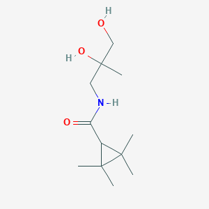 molecular formula C12H23NO3 B7580330 N-(2,3-dihydroxy-2-methylpropyl)-2,2,3,3-tetramethylcyclopropane-1-carboxamide 