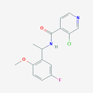 molecular formula C15H14ClFN2O2 B7580338 3-chloro-N-[1-(5-fluoro-2-methoxyphenyl)ethyl]pyridine-4-carboxamide 