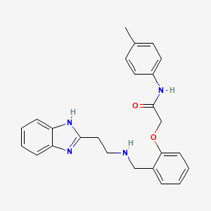 molecular formula C25H26N4O2 B7580370 2-[2-[[2-(1H-benzimidazol-2-yl)ethylamino]methyl]phenoxy]-N-(4-methylphenyl)acetamide 