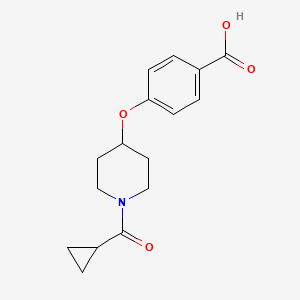 molecular formula C16H19NO4 B7580396 4-(1-Cyclopropanecarbonyl-piperidin-4-yloxy)-benzoic acid 