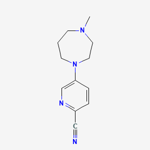 molecular formula C12H16N4 B7580422 5-(4-Methyl-1,4-diazepan-1-yl)pyridine-2-carbonitrile 