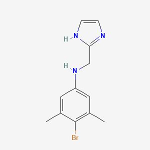 molecular formula C12H14BrN3 B7580439 4-bromo-N-(1H-imidazol-2-ylmethyl)-3,5-dimethylaniline 