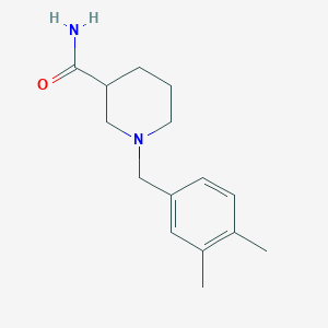 molecular formula C15H22N2O B7580444 1-[(3,4-Dimethylphenyl)methyl]piperidine-3-carboxamide 