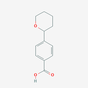 molecular formula C12H14O3 B7580445 4-(oxan-2-yl)benzoicacid 