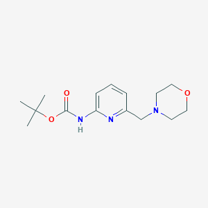 molecular formula C15H23N3O3 B7580498 Tert-butyl 6-(morpholinomethyl)pyridin-2-ylcarbamate 