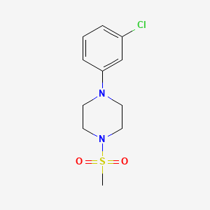molecular formula C11H15ClN2O2S B7580505 1-(3-Chlorophenyl)-4-(methylsulfonyl)piperazine 