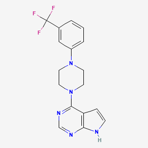 molecular formula C17H16F3N5 B7580544 4-[4-[3-(trifluoromethyl)phenyl]piperazin-1-yl]-7H-pyrrolo[2,3-d]pyrimidine 