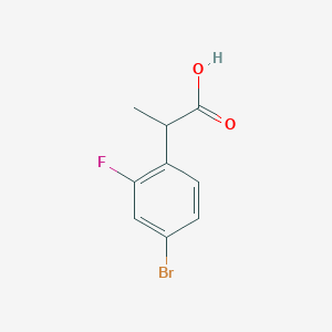 molecular formula C9H8BrFO2 B7580558 2-Fluoro-4-bromophenylpropanoic acid 
