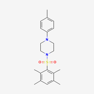 molecular formula C21H28N2O2S B7580592 1-(4-Methylphenyl)-4-(2,3,5,6-tetramethylphenyl)sulfonylpiperazine 