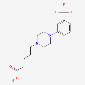 molecular formula C16H21F3N2O2 B7580627 5-[4-[3-(三氟甲基)苯基]哌嗪-1-基]戊酸 