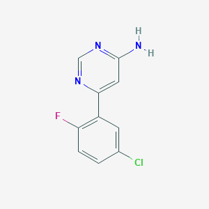 molecular formula C10H7ClFN3 B7580632 6-(5-Chloro-2-fluorophenyl)pyrimidin-4-amine 