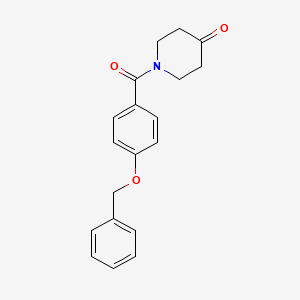 molecular formula C19H19NO3 B7580673 1-(4-Phenylmethoxybenzoyl)piperidin-4-one 