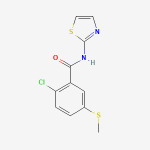 molecular formula C11H9ClN2OS2 B7580681 2-chloro-5-methylsulfanyl-N-(1,3-thiazol-2-yl)benzamide 