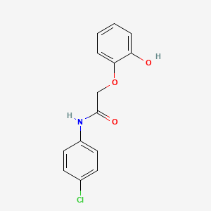 molecular formula C14H12ClNO3 B7580688 N-(4-chlorophenyl)-2-(2-hydroxyphenoxy)acetamide 