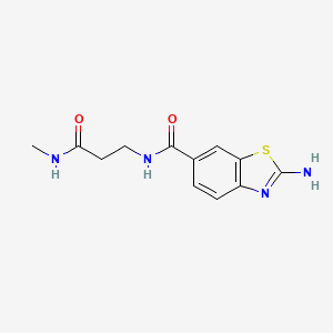 molecular formula C12H14N4O2S B7580730 2-amino-N-[3-(methylamino)-3-oxopropyl]-1,3-benzothiazole-6-carboxamide 