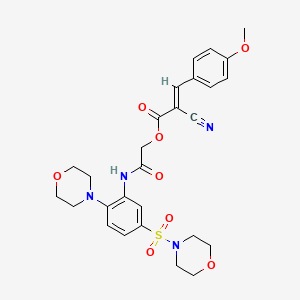 molecular formula C27H30N4O8S B7580735 [2-(2-morpholin-4-yl-5-morpholin-4-ylsulfonylanilino)-2-oxoethyl] (E)-2-cyano-3-(4-methoxyphenyl)prop-2-enoate 