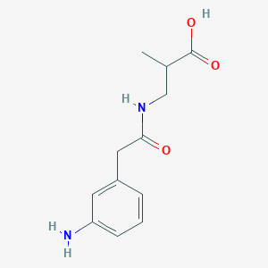 molecular formula C12H16N2O3 B7580740 3-[[2-(3-Aminophenyl)acetyl]amino]-2-methylpropanoic acid 