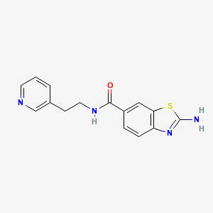 molecular formula C15H14N4OS B7580748 2-amino-N-(2-pyridin-3-ylethyl)-1,3-benzothiazole-6-carboxamide 