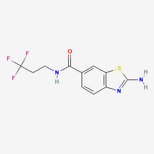 molecular formula C11H10F3N3OS B7580758 2-amino-N-(3,3,3-trifluoropropyl)-1,3-benzothiazole-6-carboxamide 