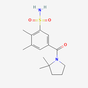 molecular formula C15H22N2O3S B7580761 5-(2,2-Dimethylpyrrolidine-1-carbonyl)-2,3-dimethylbenzenesulfonamide 