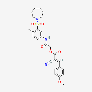 [2-[3-(azepan-1-ylsulfonyl)-4-methylanilino]-2-oxoethyl] (E)-2-cyano-3-(4-methoxyphenyl)prop-2-enoate