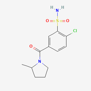 molecular formula C12H15ClN2O3S B7580766 2-Chloro-5-(2-methylpyrrolidine-1-carbonyl)benzenesulfonamide 