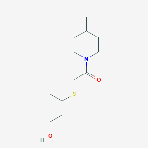 molecular formula C12H23NO2S B7580777 2-(4-Hydroxybutan-2-ylsulfanyl)-1-(4-methylpiperidin-1-yl)ethanone 