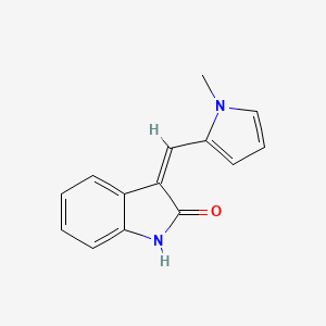 molecular formula C14H12N2O B7580785 3-[1-(1-Methyl-1H-pyrrol-2-yl)-meth-(Z)-ylidene]-1,3-dihydro-indol-2-one 