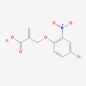molecular formula C10H8BrNO5 B7580802 2-[(4-Bromo-2-nitrophenoxy)methyl]prop-2-enoic acid 